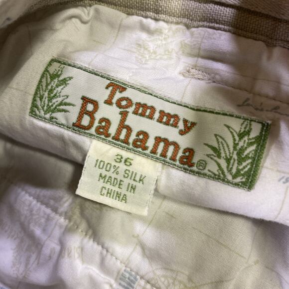 Tommy Bahama Brown Silk Relax Short Sz 36 Pleated Front Pockets Casual Belted - Picture 2 of 8